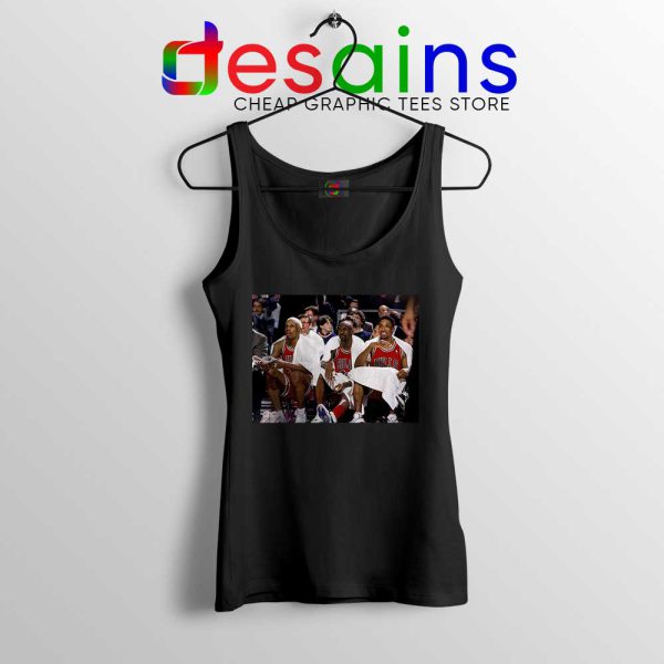 Three Peat Bulls Black Tank Top Jordan Scottie Pippen Dennis Rodman