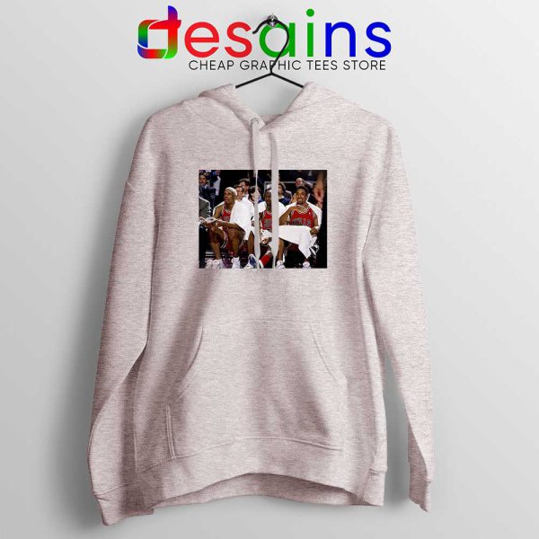 Three Peat Bulls Sport Grey Hoodie Jordan Scottie Pippen Dennis Rodman