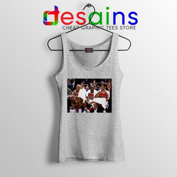 Three Peat Bulls Sport Grey Tank Top Jordan Scottie Pippen Dennis Rodman