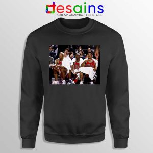 Threepeat Bulls Black Sweatshirt Jordan Scottie Pippen Dennis Rodman