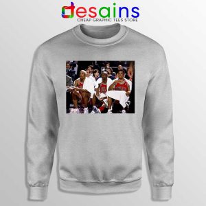 Threepeat Bulls Sport Grey Sweatshirt Jordan Scottie Pippen Dennis Rodman