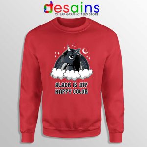 Unicorn Black Lives Matter Red Sweatshirt Black is My Happy Color