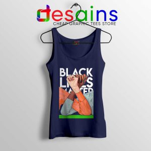 Unity in Black Lives Matter Navy Tank Top Honor of BLM Movement Tops