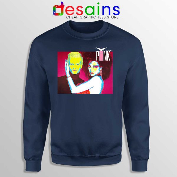 Vicious Pink Album Navy Sweatshirt Synth-Pop Duo Sweaters