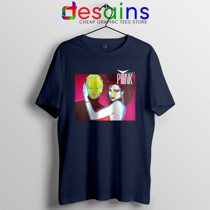 Vicious Pink Album Navy Tshirt Synth-Pop Duo Tee Shirts S-3XL