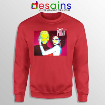 Vicious Pink Album Red Sweatshirt Synth-Pop Duo Sweaters