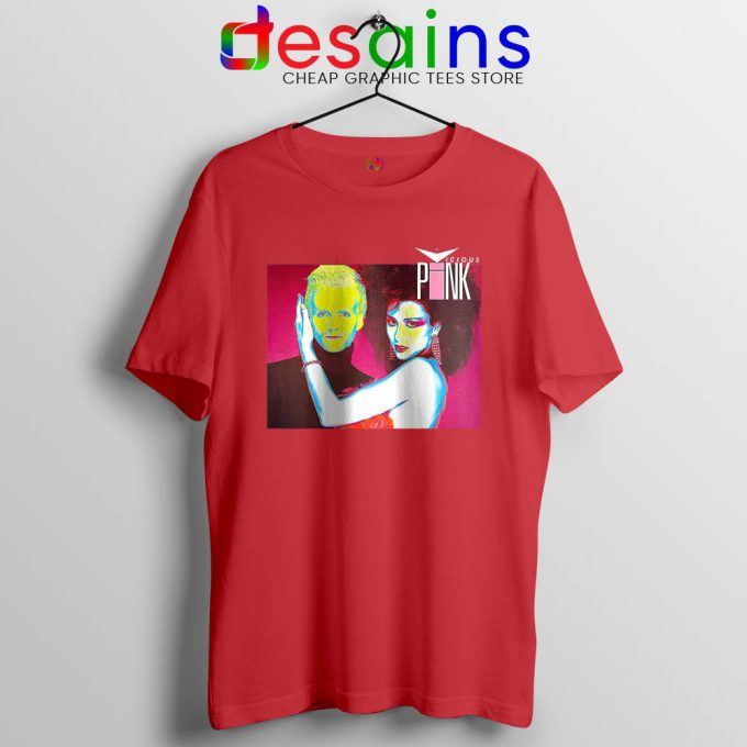 Vicious Pink Album Red Tshirt Synth-Pop Duo Tee Shirts S-3XL