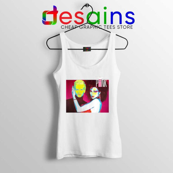 Vicious Pink Album White Tank Top Synth-Pop Duo Tops S-3XL