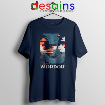 Visit Mordor Middle Earth Navy Tshirt Arch Villain Sauron Tee Shirts
