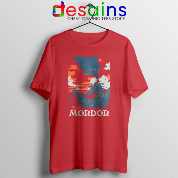 Visit Mordor Middle Earth Red Tshirt Arch Villain Sauron Tee Shirts