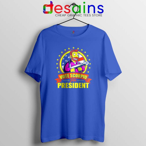 Vote Scorpio for President Blue Tshirt Hank Scorpio Simpsons Tees