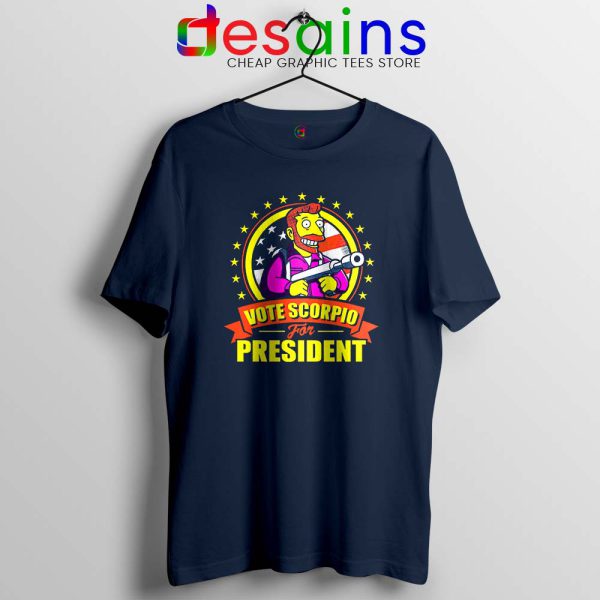 Vote Scorpio for President Navy Tshirt Hank Scorpio Simpsons Tees