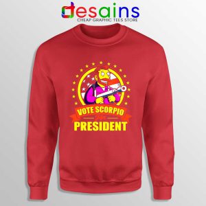 Vote Scorpio for President Navy Sweatshirt Hank Scorpio Simpsons Sweaters