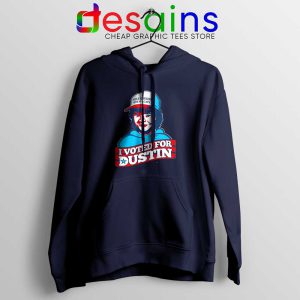 Voted For Dustin Navy Hoodie Make Hawkins Great Again Jacket