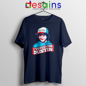 Voted For Dustin Navy Tshirt Make Hawkins Great Again Tee Shirts