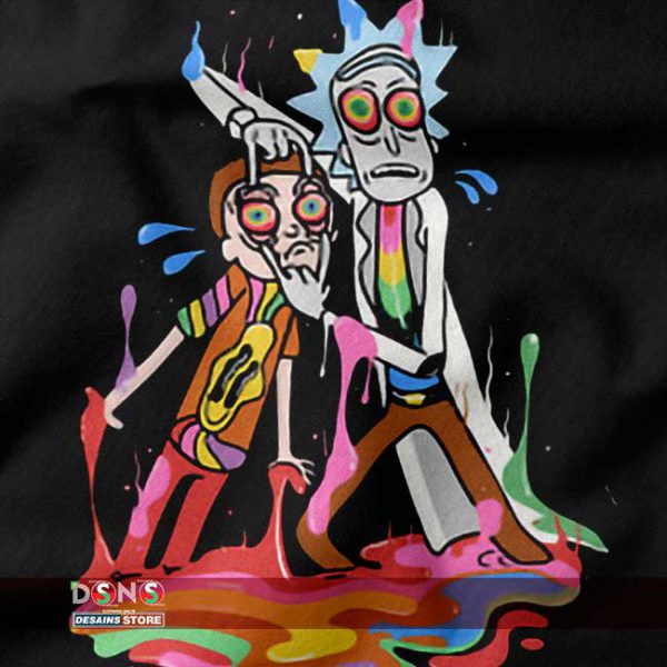 Colorful psychedelic Rick and Morty sweater for fans