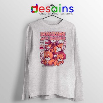 Dungeons Doggies SPort Grey Long Sleeve Tshirt Dungeons and Dragons