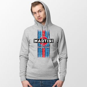 Fashion Stripes Martini Racing Retro Sport Grey Hoodie Jacket