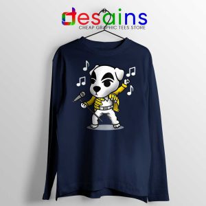 Freddie K K Mercury Navy Long Sleeve Tshirt K.K. Slider Funny Tees