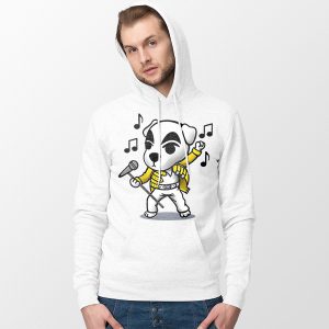 Freddie K K Mercury White Hoodie K.K. Slider Funny