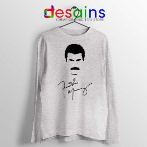 Freddie Mercury Queen Sport Grey Long Sleeve Tshirt Bohemian Rhapsody