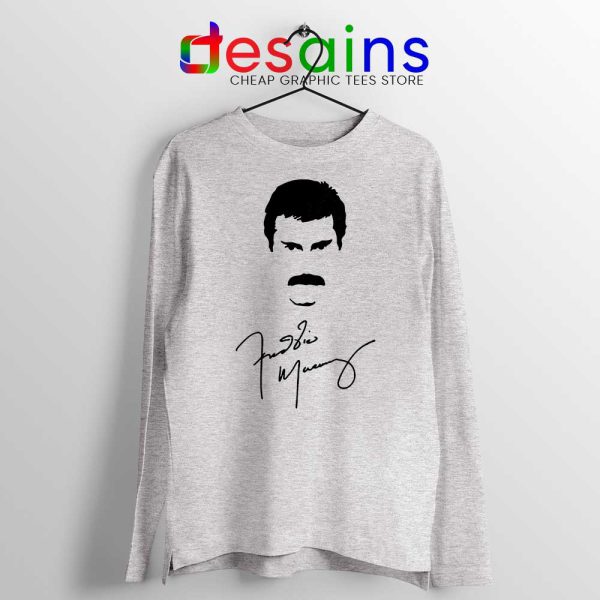 Freddie Mercury Queen Sport Grey Long Sleeve Tshirt Bohemian Rhapsody