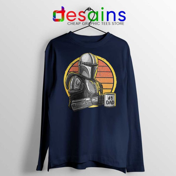 Galaxys Best Dad Navy Long Sleeve Tshirt The Mandalorian Tees S-2XL