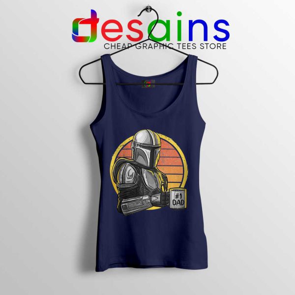 Galaxys Best Dad Navy Tank Top Funny The Mandalorian Tops