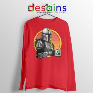 Galaxys Best Dad Red Long Sleeve Tshirt The Mandalorian Tees S-2XL