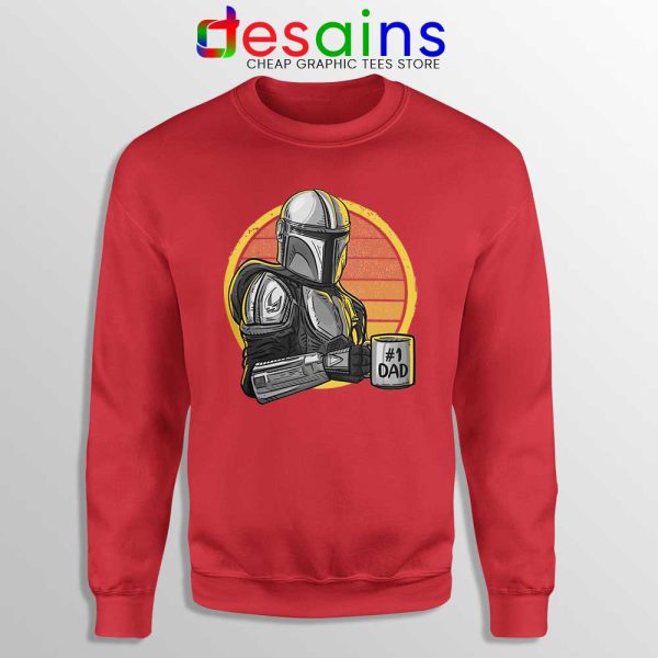 Galaxys Best Dad Red Sweatshirt Funny The Mandalorian Sweaters