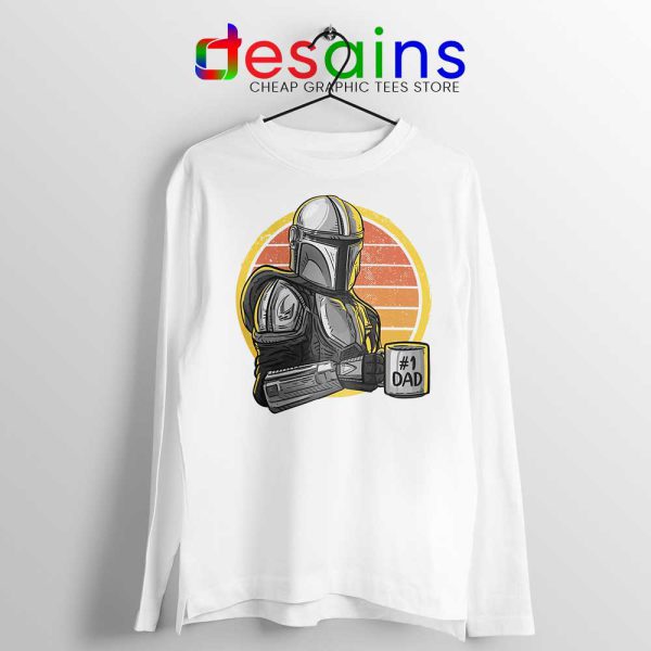 Galaxys Best Dad White Long Sleeve Tshirt The Mandalorian Tees S-2XL