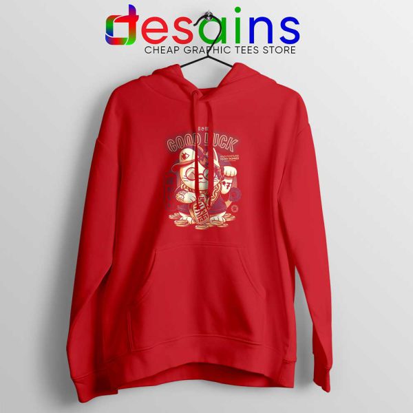 Gold Lucky Cat Red Hoodie Good Luck Maneki-neko Jacket