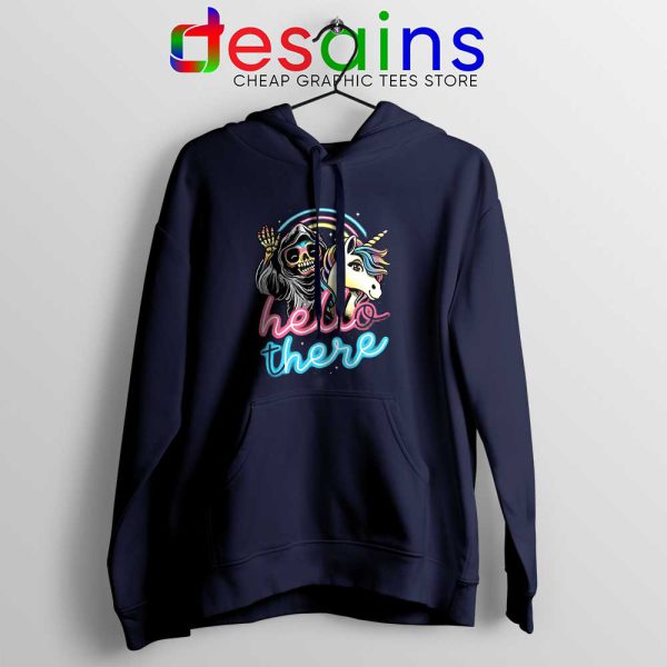 Hello There Unicorn Navy Hoodie Halloween Skeleton Jacket