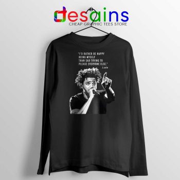 J Cole Quotes Being Myself Long Sleeve Tshirt American Rapper Merch Long Sleeve