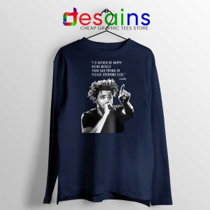J Cole Quotes Being Myself Navy Long Sleeve Tshirt American Rapper Merch Long Sleeve