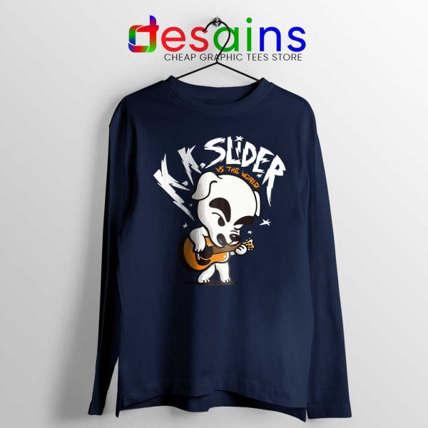 K K Slider vs The World Navy Long Sleeve Tshirt Scott Pilgrim vs the World