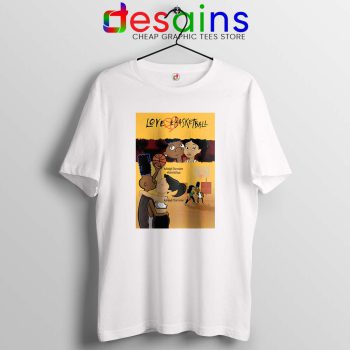Love and Baskbetball White Tshirt Sports Romantic Tees