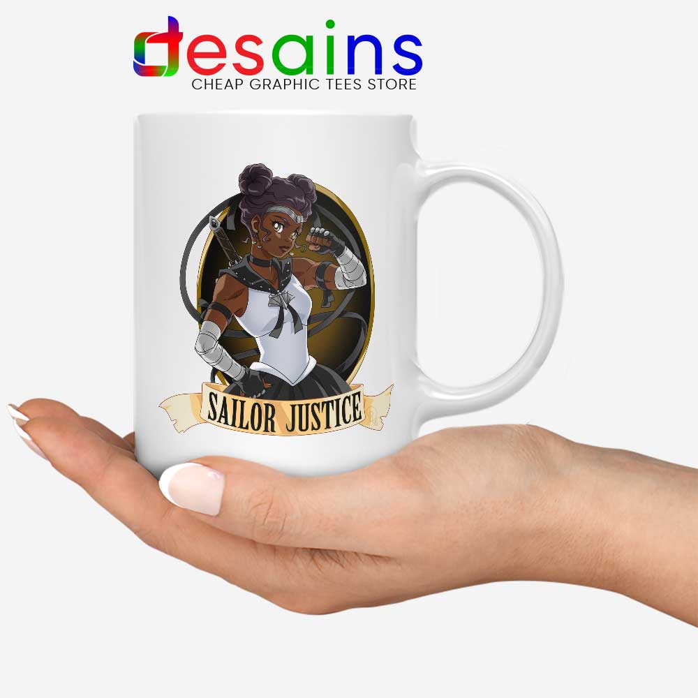 Sailor Justice BLM White Mug Black Lives Matter Sailor Moon Coffee Mugs 11oz