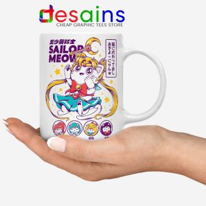 Sailor Moon Meow Mug Funny Sailor Cat Coffee Mugs 11oz