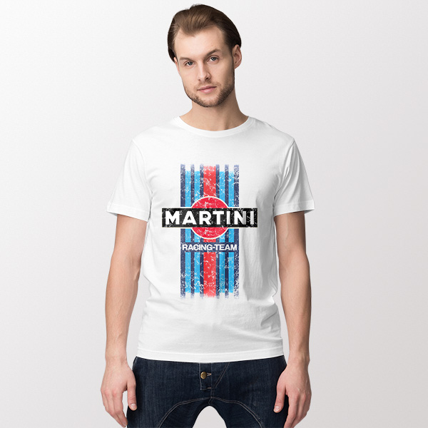 Stripe Colors Martini Racing Retro Tshirt Graphic
