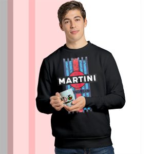 Stripes Martini Racing Retro Black Sweatshirt Symbol