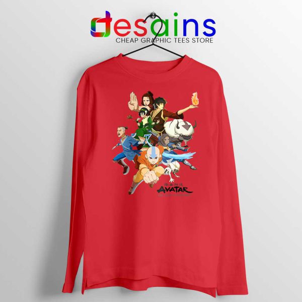 The Gaang Avatar Red Long Sleeve Tshirt The Last Airbender