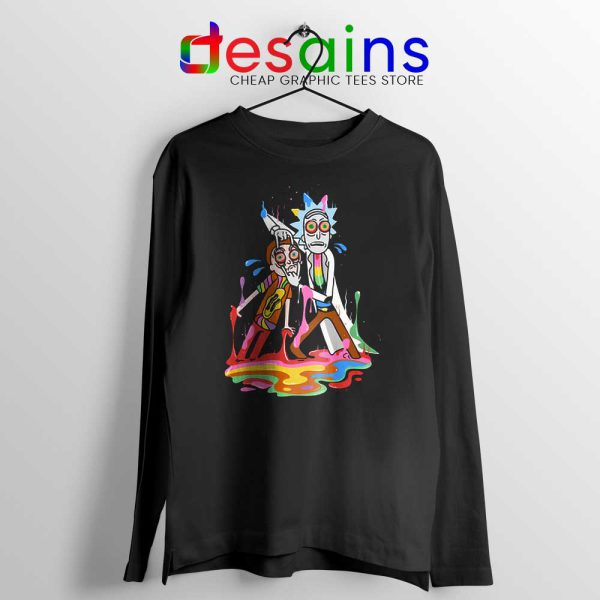 Trippy Rick and Morty Long Sleeve Tshirt Adult Swim Tees S-2XL