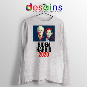 Biden Harris 2020 Sport Grey Long Sleeve Tee Political Campaign T-shirts