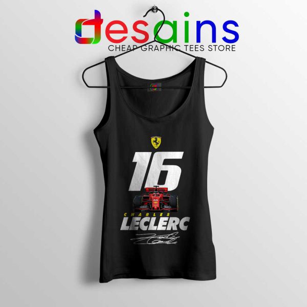 Charles Leclerc Race Car Black Tank Top F1 Driver Tops S-3XL