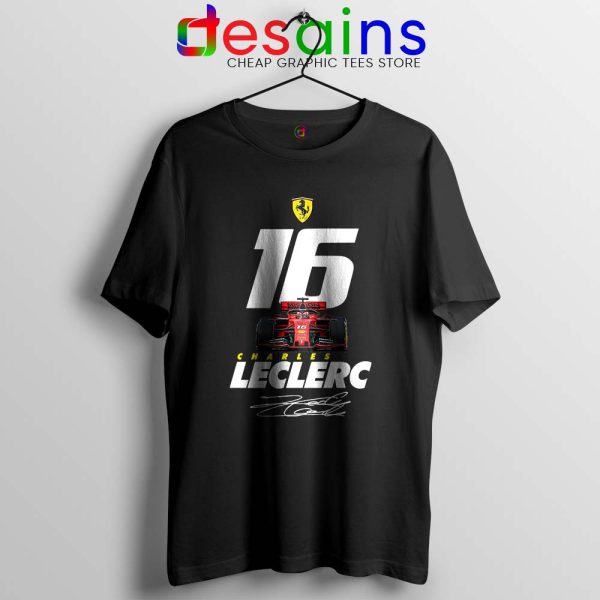 Charles Leclerc Race Car Black Tshirt F1 Driver Tee Shirts S-3XL