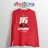 Charles Leclerc Race Car Long Sleeve Tee F1 Driver T-shirts Long