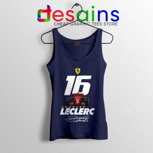 Charles Leclerc Race Car Navy Tank Top F1 Driver Tops S-3XL