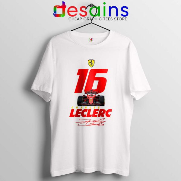 Charles Leclerc Race Car White Tshirt F1 Driver Tee Shirts S-3XL