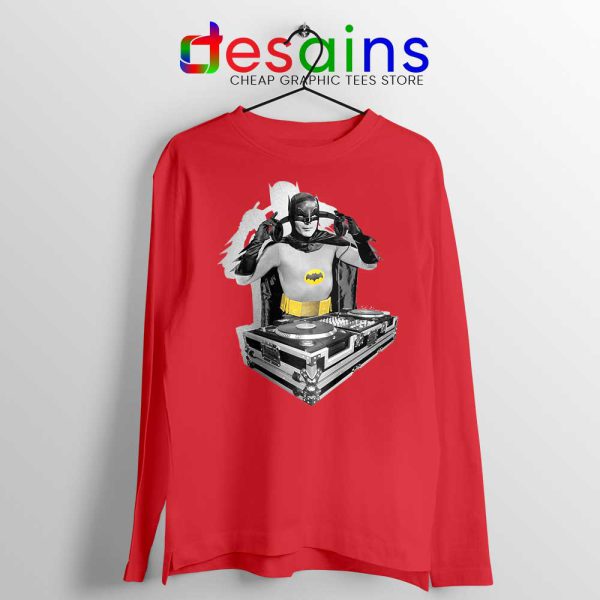 DJ The Dark Knight Red Long Sleeve Tshirt Batman DJ Tees